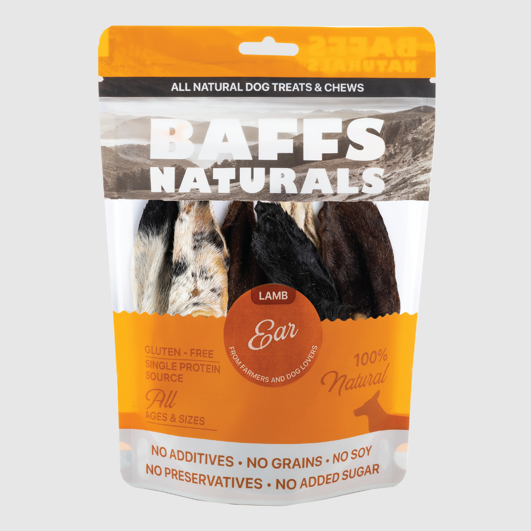 All-Natural Premium Lamb Ear Dog Chews (3.5oz Bag)