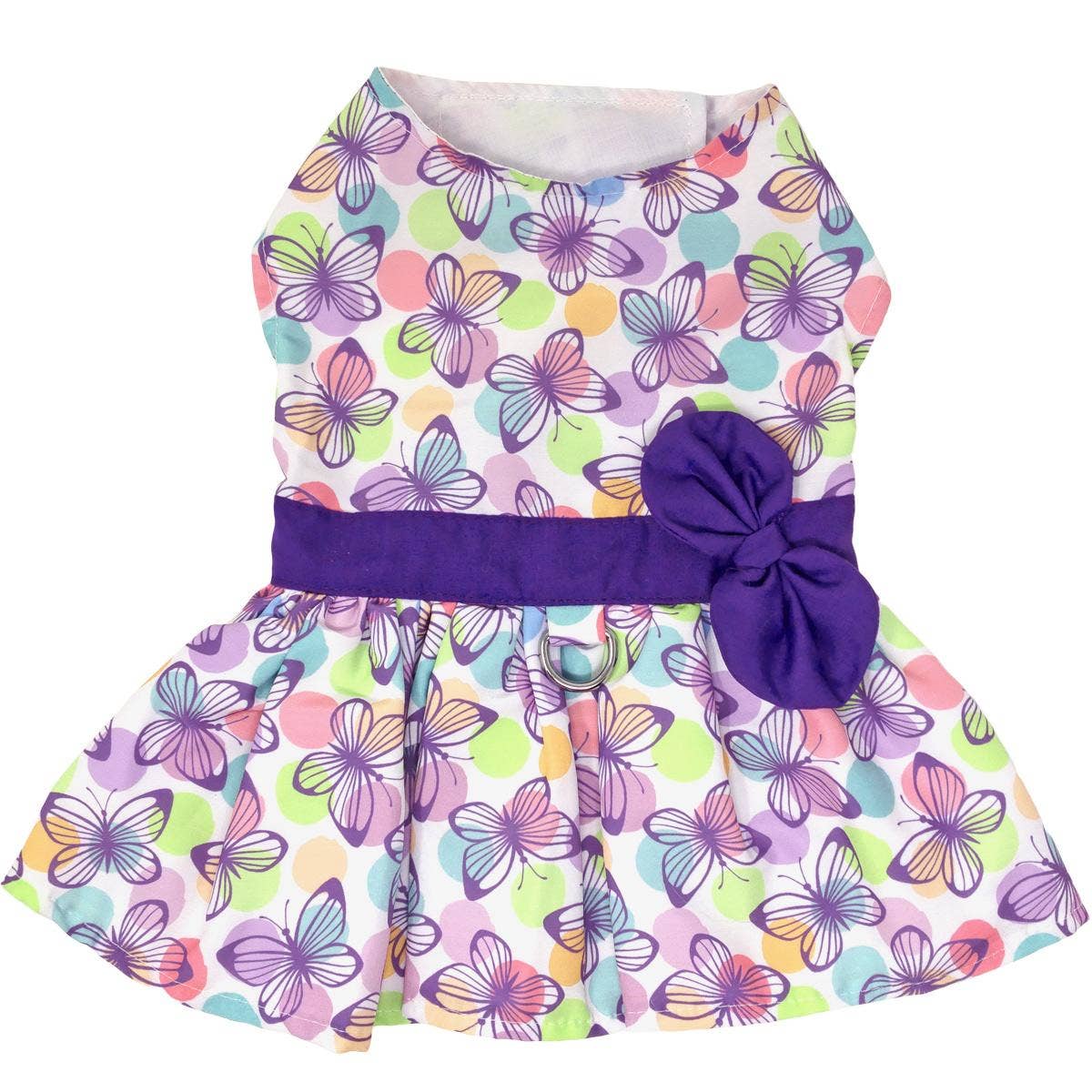 Purple Butterfly Dog Dress w/Matching Leash (Harness)