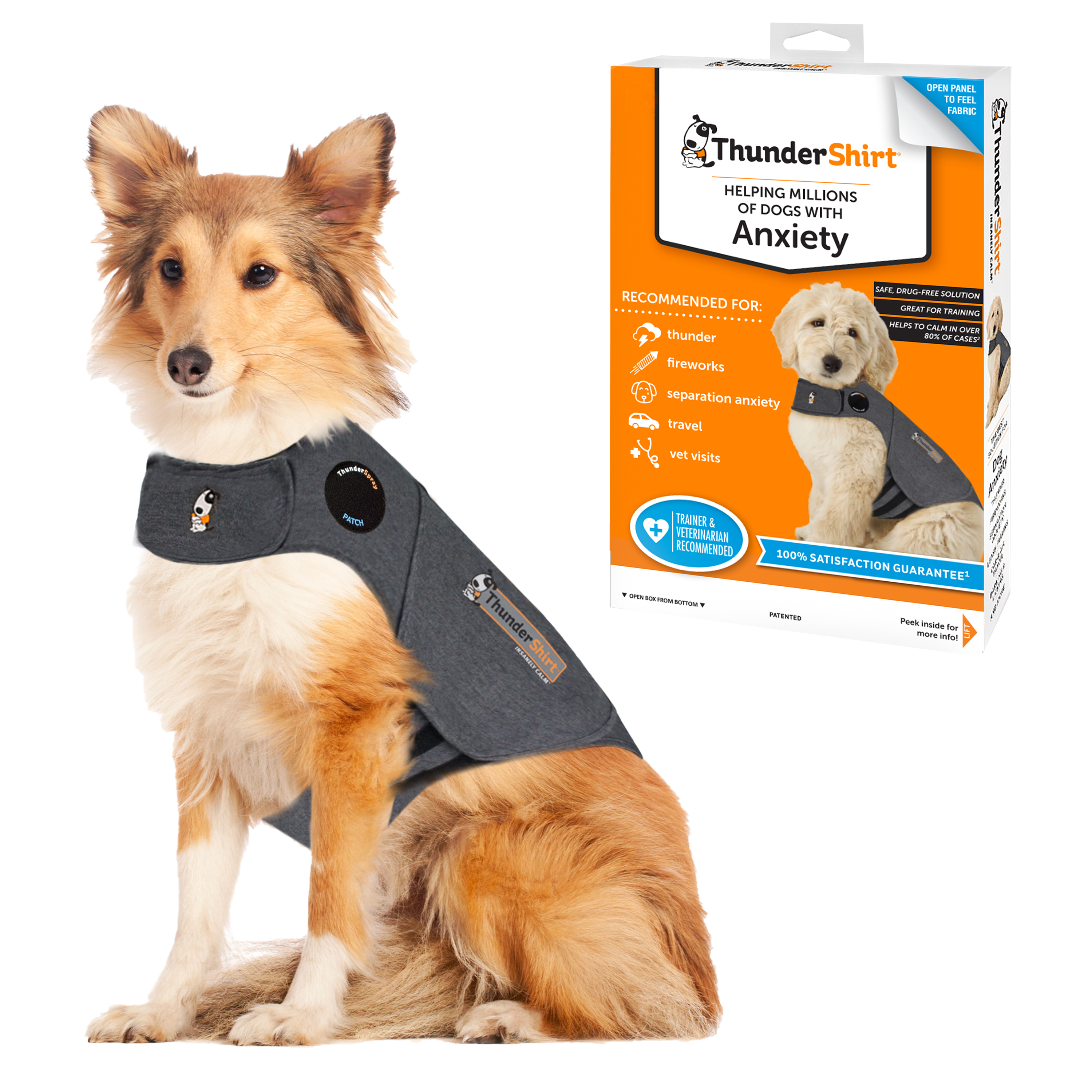 ThunderShirt For Dogs Heather Grey Classic - Dog Anxiety