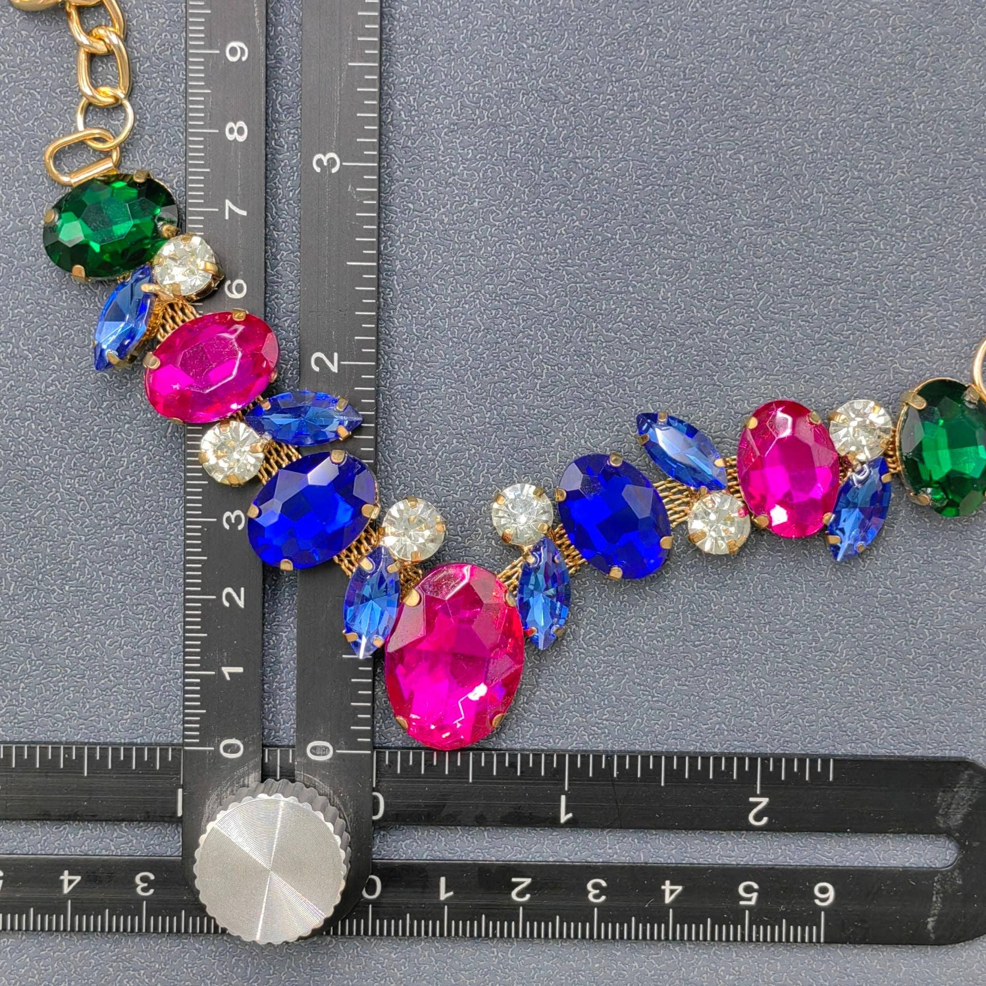 Colored Glass Chain Linked Dog & Cat Pet Collar