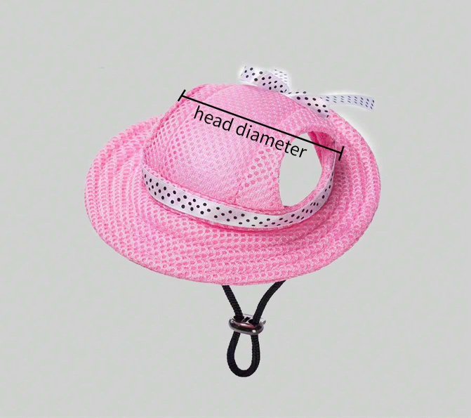 Fisherman Mesh Hat Pink w/Polka Dot Bow