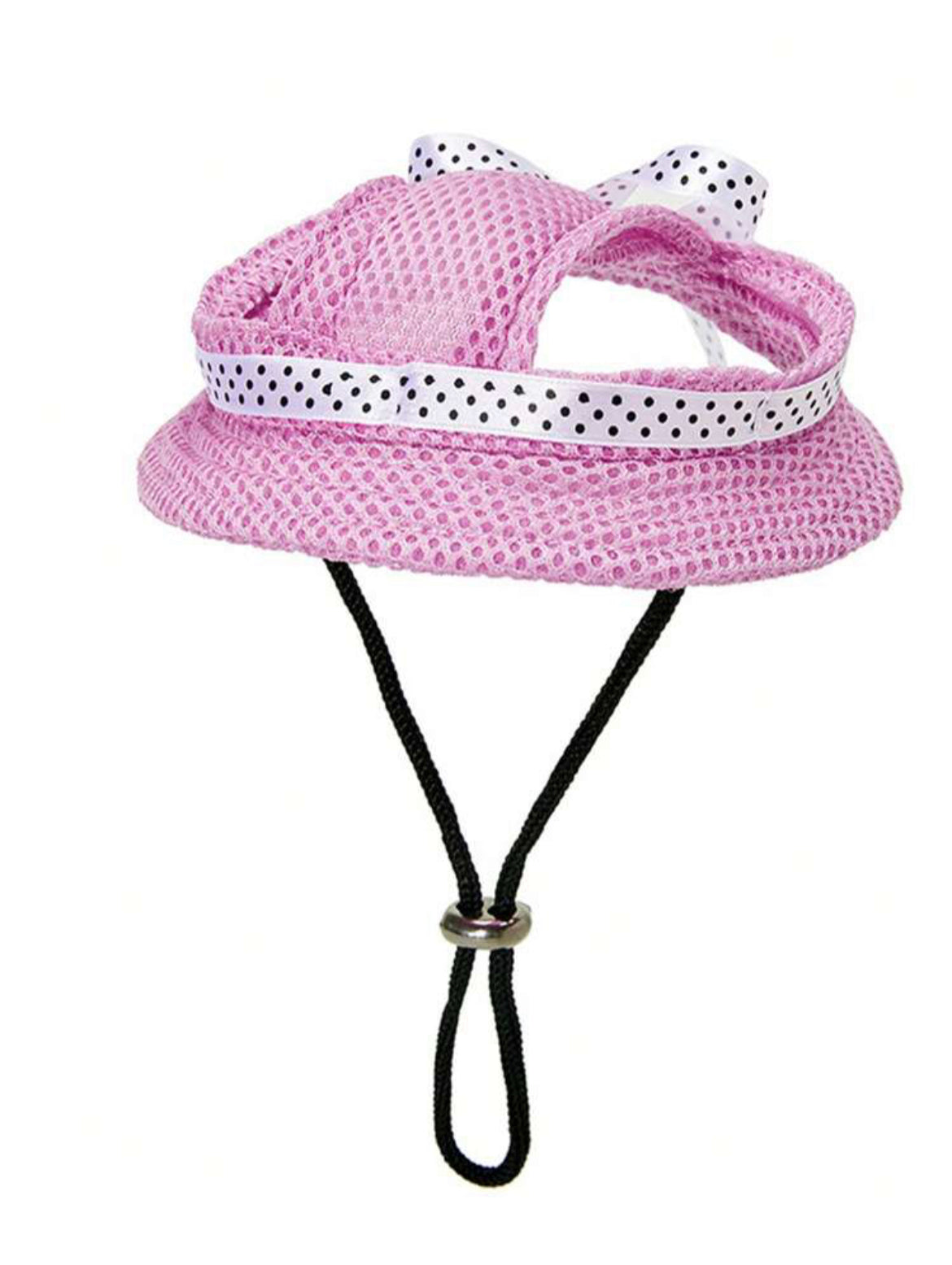 Fisherman Mesh Hat Pink w/Polka Dot Bow