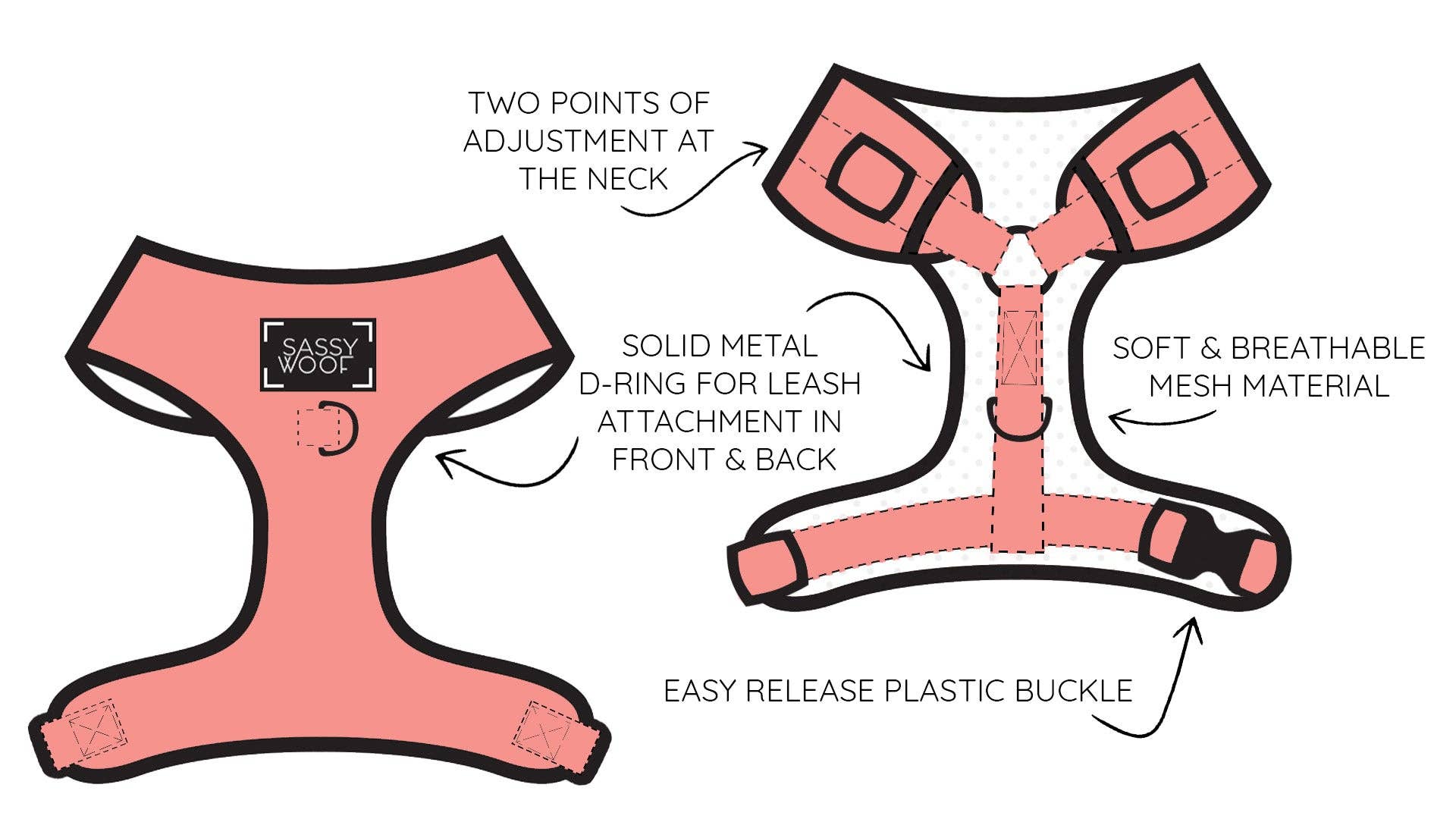 Dog Adjustable Harness - Superman™ & Krypto™