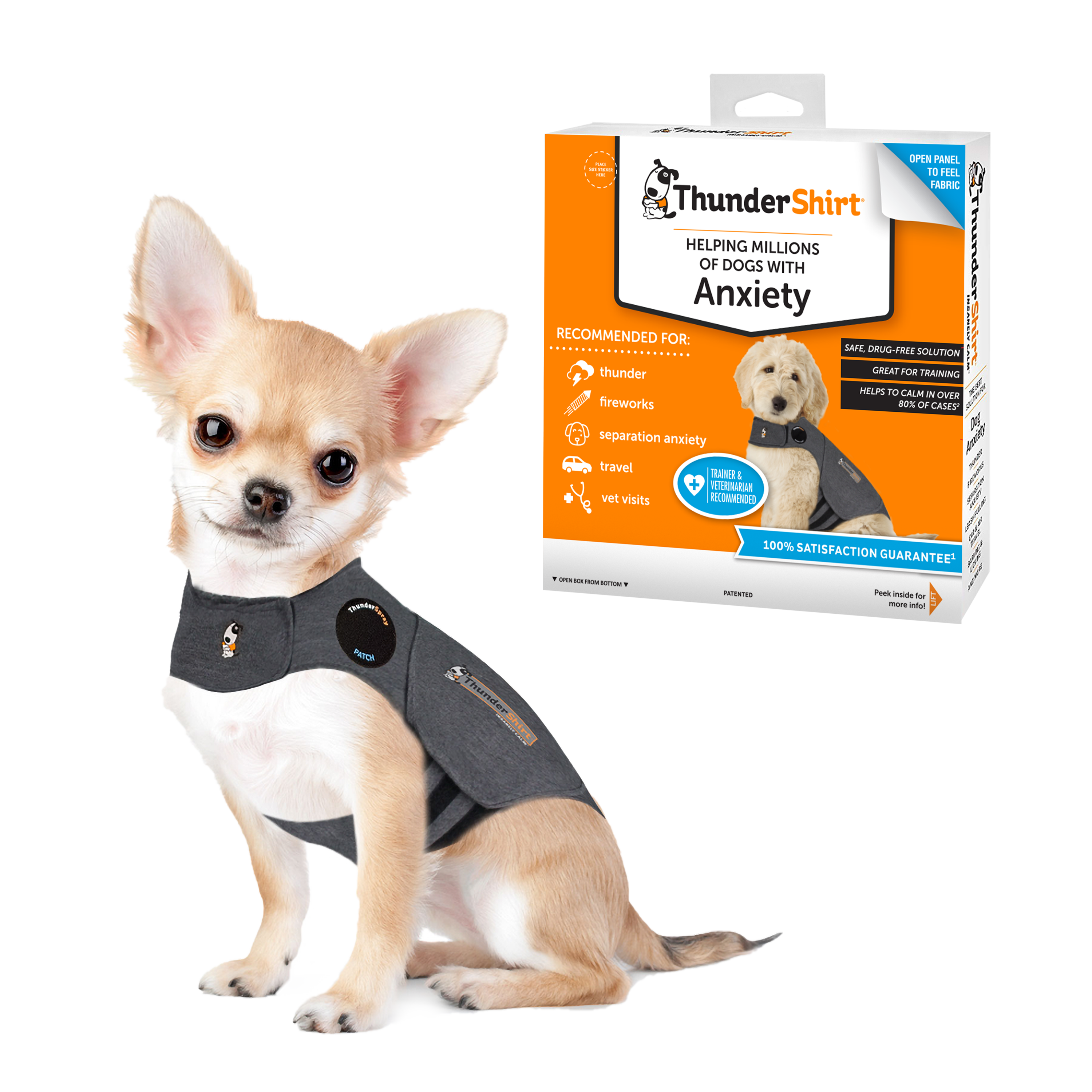 ThunderShirt For Dogs Heather Grey Classic - Dog Anxiety