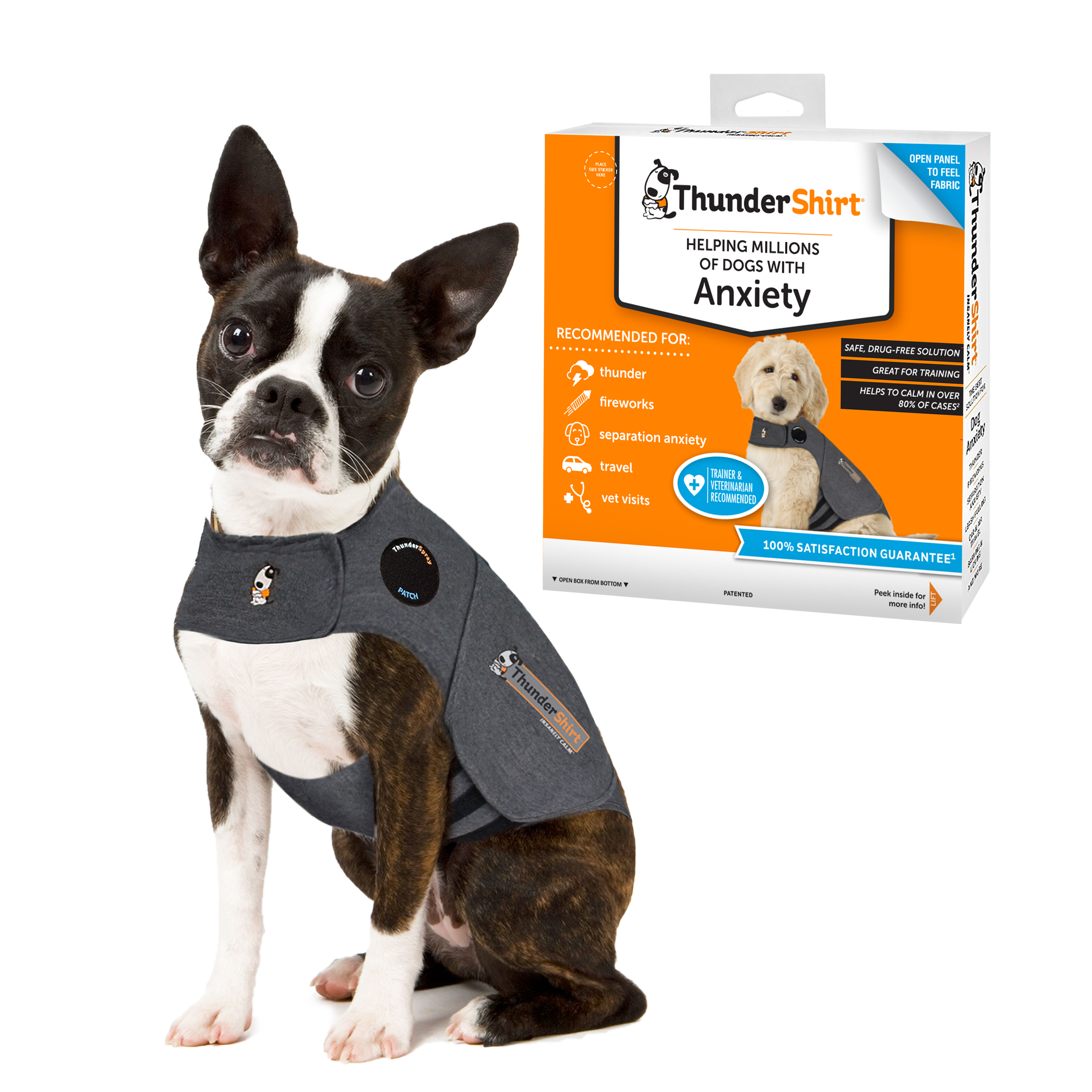 ThunderShirt For Dogs Heather Grey Classic - Dog Anxiety